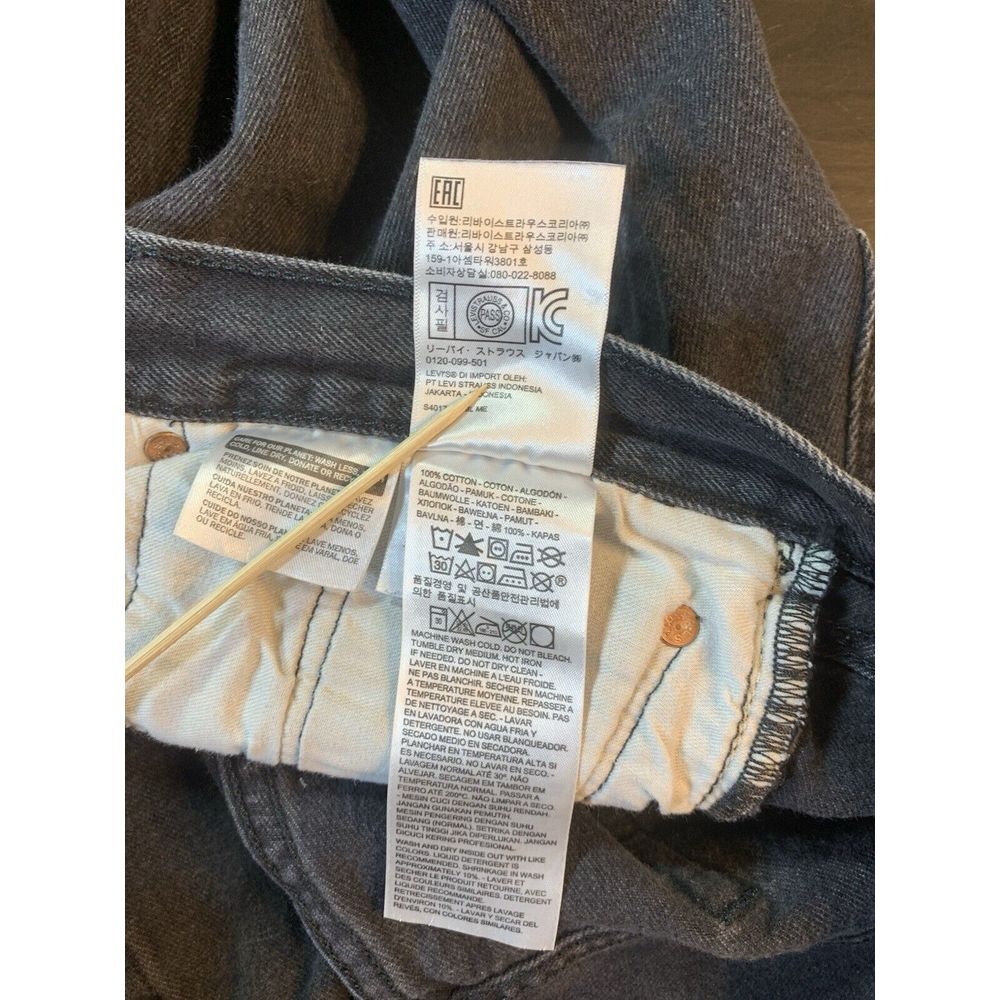 Levis 501xx Black Button Fly Jeans Mens Size 46x32 (44x28) Black‎ Patch Straight - Picture 7 of 13